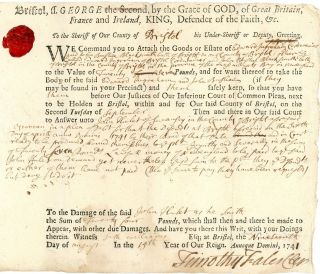 1741 Col - Am - Doc John Hulet Yeoman Vs Edward Ingraham Cordwainer (plea Of Debt)