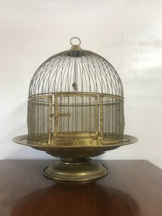 Antique Leon Brass Bird Cage Birdcage Rustic Farmhouse Decor Metal Dome