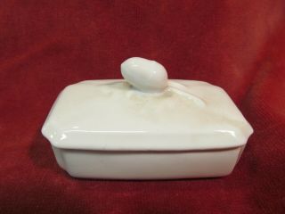 3 1/2 " Antique Porcelain Acorn Pin Trinket Box