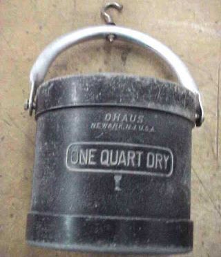 Antique Quart Grain Measure FAIRBANKS Brass Scale Beam & Ohaus Bucket 6