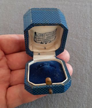 Antique Blue Jewellery Ring Box Antique Jewellery Case