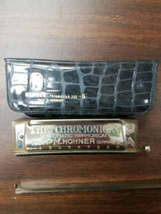 Antique Vintage Hohner Chromonica 260 Key Of G With Case