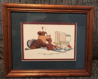 Robert Marble Signed " Right Idea.  Wrong Mouse " Matted & Framed Artwork L