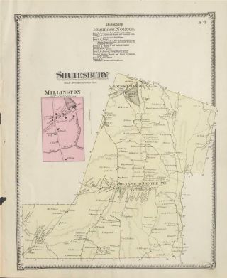 Antique Map Shutesbury,  Ma - Fw Beers Atlas Of Franklin Co 1871