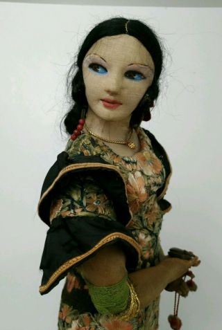 Vintage Flamenco Dancer Cloth Ethnic Doll Old Antique Spain Spanish 21 