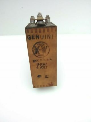 Antique Battery Ignition Coil K - W Trade Mark Wood Housing Steam Stamped 1914