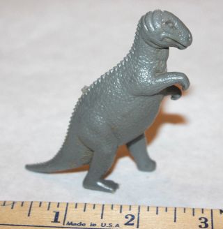 1959 3 " Dark Grey Allosaurus Marx Plastic Antique Dinosaur Toy Defect