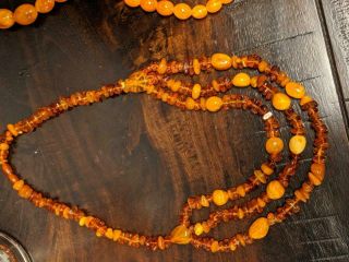 Antique Baltic Amber Necklace 26 Inches 91 Grams