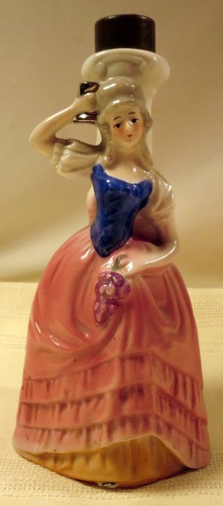 Antique German Victorian Lady Figurine Bisque Lamp Base