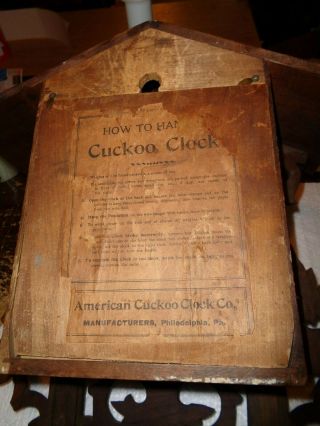 Antique - Cuckoo Clock/Parts - Ca.  1900 - With Inlay - T641 6