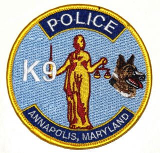 Annapolis – K9 - Maryland Md Sheriff Police Patch Dog German Shepherd 3.  5”