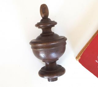 Antique turned wood post finial end cap topper Salvaged furniture 5 