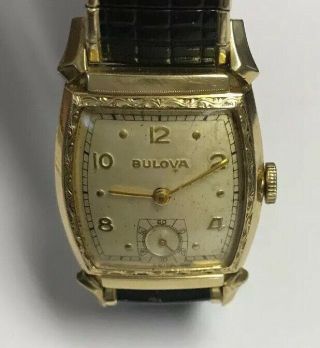 Vintage Bulova Self Winding Automatic 10k Rolled Gold Plate Wrist Watch