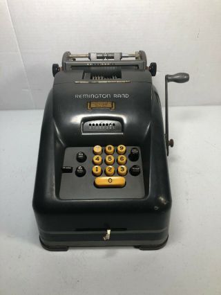 Vintage Remington Rand Usa Mechanical 10 - Key Adding Machine