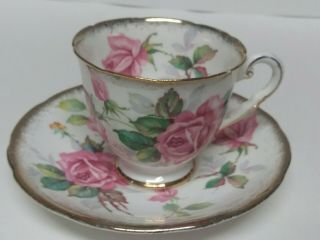 Vintage Royal Stafford Bone China Berkeley Rose England Tea Cup & Saucer Set