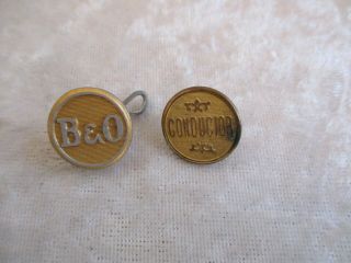 Antique/vintage Conductor And B & O Railroad Brass Buttons