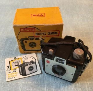 Vintage / Antique Kodak Brownie Holiday Camera With Box And Paperwork