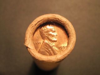 1951 - S Au Unc Roll Of Lincoln Wheat Cents Antique Pennies