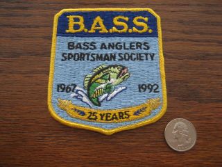 Vintage Bassmaster (old Logo) 25 Year Anniversary Patch B.  A.  S.  S.  - 4 Inch