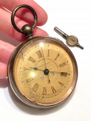 Antique Centre Second Chronograph Railway Time Keeper Pocket Watch