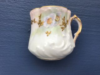 Antique Limoges Demitasse Cup,  Hand Painted By M.  Redon,  1891 - 96,  White Roses