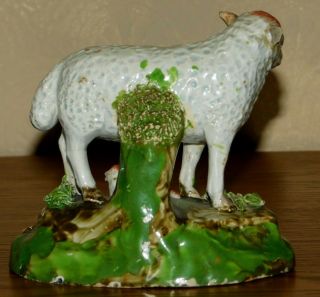 Antique 18th Century Staffordshire Pearlware Figure of a Sheep c.  1780 3