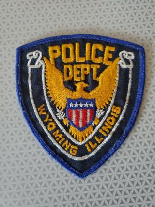 Wyoming Illinois Police Patch Vintage Old Cheesecloth Shoulder Patch