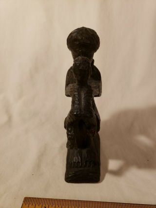 Antique Wood Folk Art BLACK AMERICANA Slave Carved Woman and Child Some Damage 2