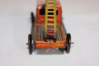 Antique 1930s PAYA SPAIN PENNY TOY TIN LITHO FIRE LADDER TRUCK No Tippco Arnold 4
