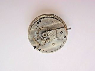 1882 Waltham 18s 11 Jewel Wm.  Ellery Roman Numeral Dial Pocket Watch Movement 2