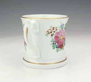 Antique English Porcelain Present From Dukenfield - Hand Painted Flowers Tankard 4