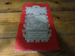 Vintage Cloth Ordnance Survey Map Of Greater London