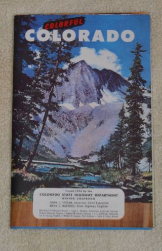 Vintage 1946 Colorado Official Highway Map