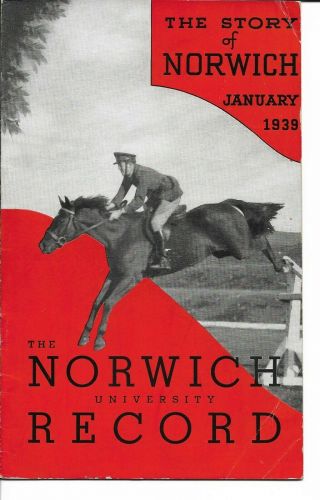 The Story Of Norwich January 1939 - Norwich University Vermont Booklet