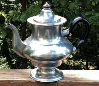Antique American Pewter Teapot,  Smith & Co. ,  Boston,  Ma. ,  C.  1830