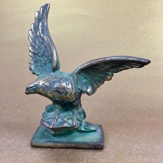 Antique Cast Iron Bronzed Eagle Bookends Rare Detailed Set 5