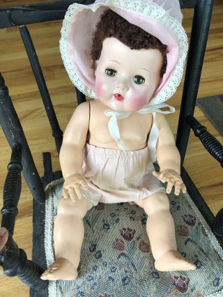 Vintage 1950s American Character Tiny Tears 15 " Doll With Caracul Wig Big Girl