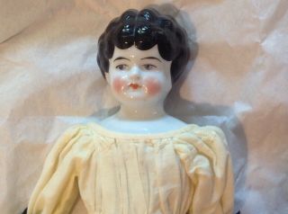 Vintage Porcelain 11 " Doll With Painted Hair And Face,  Porcelain Hands/feet