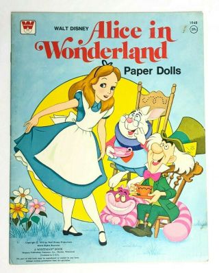 Vintage 1976 Whitman Walt Disney Alice In Wonderland Paper Dolls Book Uncut