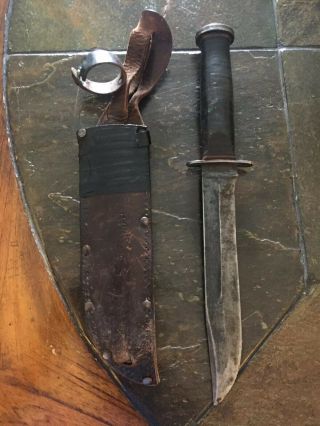 Western Antique 8 Inch Fixed Blade With Leather Sheath (comes With A Gift)