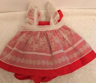 Vintage Mattel Chatty Cathy Doll Red Party Dress With Bodysuit Underneath