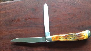 1982 Schrade,  NKCA Trapper With Stag Handles 2