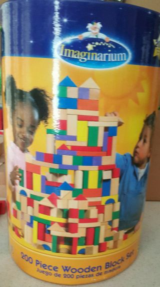 Kids Educational Imaginarium Wooden Building Blocks Toys R Us 200 Pces Euc