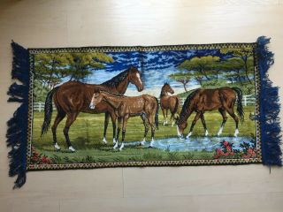 Vintage Horse Western Tapestry Carpet Small Rug