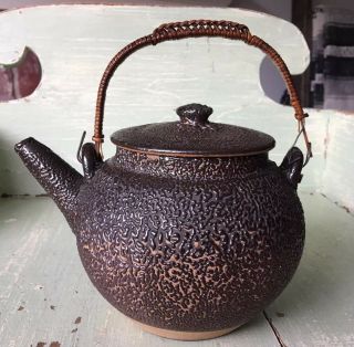 Antique Japanese Meiji Satsuma Teapot With Jakatsu Glaze