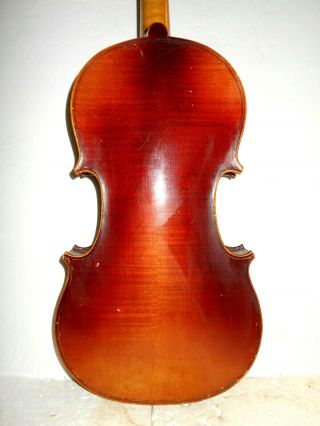 Vintage Antique Old " Stradivarius " 2 Pc.  Back Full Size Violin -
