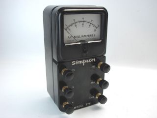 Simpson Model 378 Ac Milliamperes Meter Guaranteed
