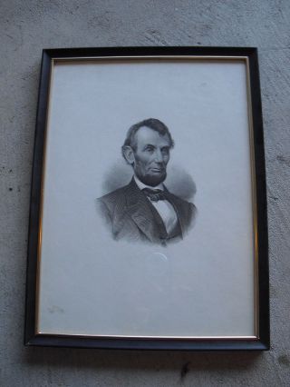 Vintage 1916 Mw Baldwin Abraham Lincoln Engraving Framed