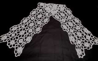 Vintage Crochet Lace Table Runner 36 " By 9 " In Ecru