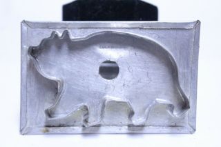 Antique Tin Stamped D.  H.  Bishop Bear Cookie Cutter W/ Handle
